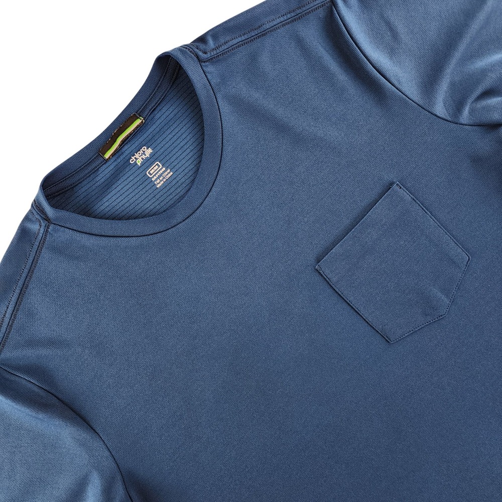 Chlorophylle‎ Pocket T-Shirt Mens M Blue Performance Active 100% Polyester